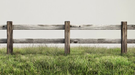 Rustic Wooden Fence Against A Simple Background
