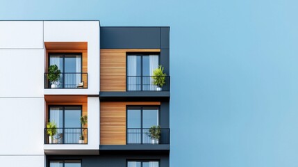 Fototapeta premium Innovative asymmetrical apartment in city center modern design