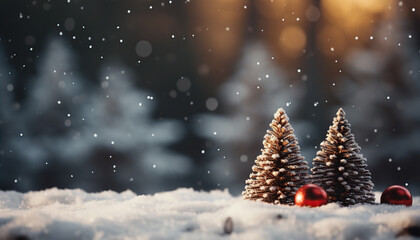 Obraz premium christmas tree with snow