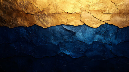 Naklejka premium Abstract Gold and Blue Textured Background Image
