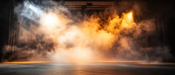 Obraz premium dramatic stage lighting with smoke effects