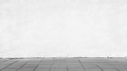 Fototapeta premium Minimalist White Wall with Clean Grey Floor in Modern Setting
