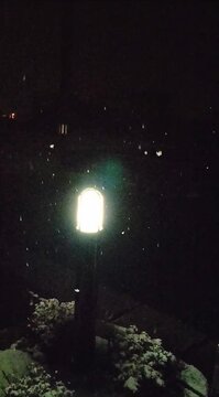 雪降る夜の景色(スロービデオ❶)