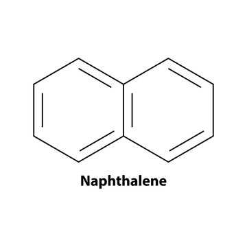Naphthalene. chemistry Organic compound. black line vector 2d shape