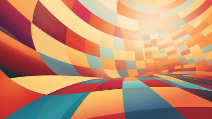 Obraz premium Abstract colorful geometric curve square texture. Banner background for web design