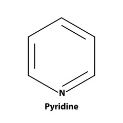 Pyridine. chemistry Organic compound. black line vector 2d shape