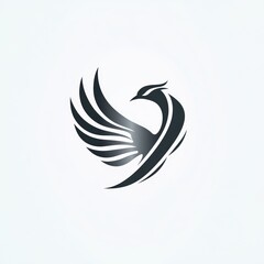Obraz premium Abstract stylized silhouette of a bird in flight, elegant and powerful design.
