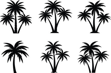 Fototapeta premium plam trees silhouette vector art