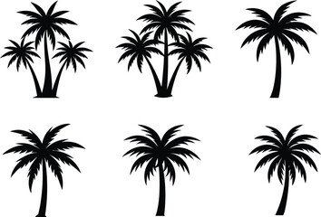 Fototapeta premium plam trees silhouette vector art