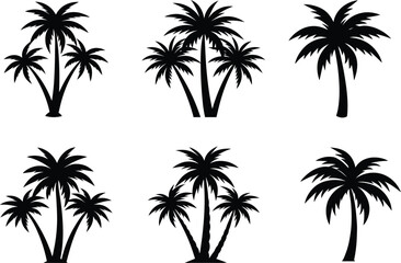 Fototapeta premium plam trees silhouette vector art