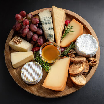 Tempting Planche De Fromages with Baguette and Rich Butter