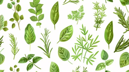 Elegant Seamless Culinary Herbs Pattern for Food Bloggers and Chefs