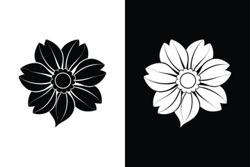 Fototapeta premium Chic Anemone Vector Icon. Beautiful Black and White Spring Flower Art