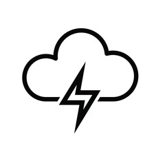 weather icon. thunderstorm, cloudy and meteorological weather. vector cloud symbol for web, mobile, climate. Line design style. vector design template.