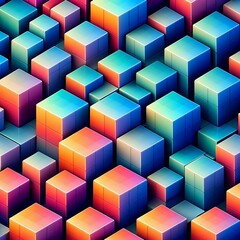 Obraz premium Colorful Gradient Cubic Pattern