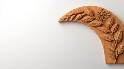 [Wooden wall decor with intricate leaf design] Intricate Wooden Wall Art with Oak Leaf Design