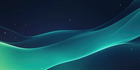 Close-up of lights with a dark blue and green gradient background, smooth curves.