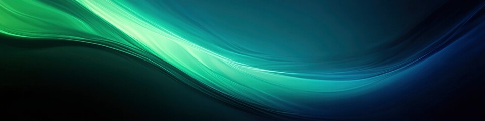 Close-up of lights with a dark blue and green gradient background, smooth curves.