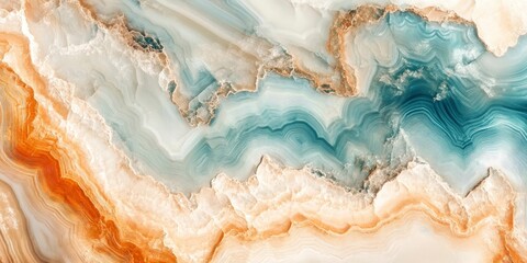 Close-up, top-down view of a stunning agate surface, featuring earth tones.