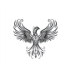 Fototapeta premium Ornate phoenix graphic design.
