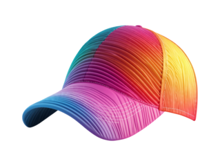 Colorful Cap with Gradient Design Isolated on Transparent Background