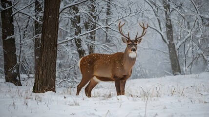 Deer in the snow