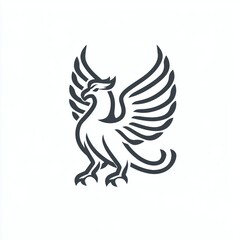 Fototapeta premium Stylized phoenix bird illustration, heraldic design.