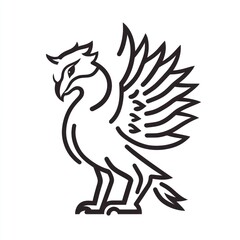 Obraz premium Line art griffin illustration.