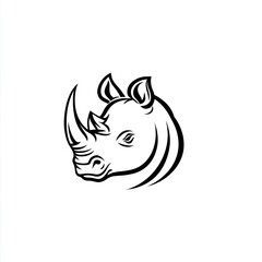 Fototapeta premium Monochrome Rhinoceros Head.