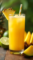 Fototapeta premium Refreshing Tropical Mango Pineapple Smoothie