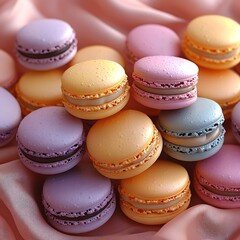Obraz premium Colorful macarons, a delicious French pastry