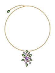 Fototapeta premium Jewelry design modern art necklace hand drawing.