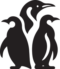 Fototapeta premium penguins silhouettes Vector SH 24