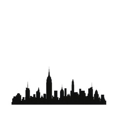 Fototapeta premium Silhouette of iconic city skyline transparent background urban landscape night scene minimalist viewpoint