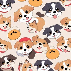 Obraz premium seamless pattern with dogs