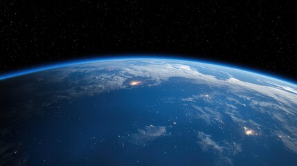 Obraz premium Earth from space a stunning view of our planet against stars