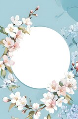 Fototapeta premium A floral frame with a blank center for customization or text.