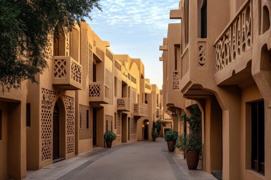 Historical Cottage Buildings in Al Murabba District, Riyadh Showcasing Saudi Arabian Architecture with Ancient Windows