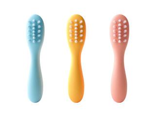 Colorful Toothbrushes on Transparent Background for Dental Care