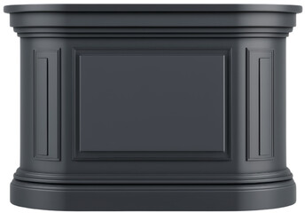 Obraz premium Elegant dark gray reception desk counter, sleek and modern design