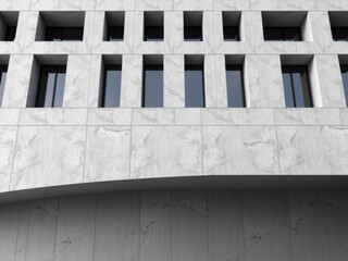 Futuristic, sleek building with geometric shapes and asymmetrical windows against a concrete backdrop, AI-generated, design, geometric, architecture