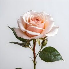 This image features a beautiful rose with soft peach and pink hues, delicate petals, and water droplets. Here&rsquo;s a fitting title for the image: