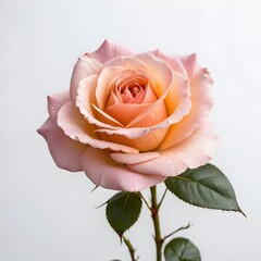 This image features a beautiful rose with soft peach and pink hues, delicate petals, and water droplets. Here&rsquo;s a fitting title for the image: