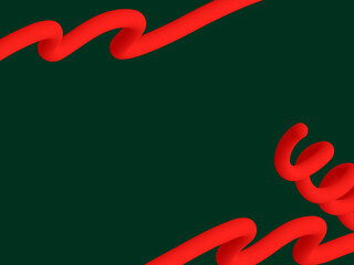 Red ribbon illustration, heart shape, symbol of love and celebration, perfect for Christmas card, and gift decoration