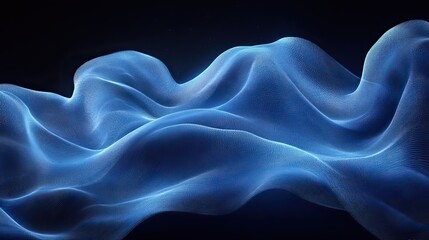 Fototapeta premium A blue line art banner on a dynamic background creates a deco-inspired design with flowing curves and a wave-like texture