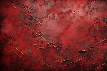 Grunge background featuring a distorted dark red texture with vintage, weathered patterns for a dramatic and edgy aesthetic.