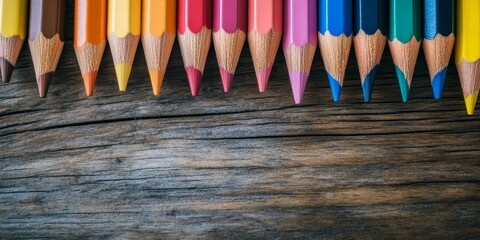 Parent Teacher Conference message featuring a variety of multicultural skin tone colored pencils on a rustic wooden desk, highlighting the importance of diversity and communication in education.