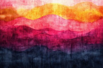 Textile texture with watercolor drawings showcasing vibrant abstract colors and patterns