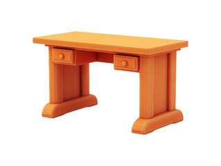 Fototapeta premium Orange Plastic Table Isolated on Transparent Background