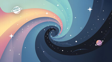 A gradient design illustration with a swirl of colors from light blue at the top to dark blue at the
